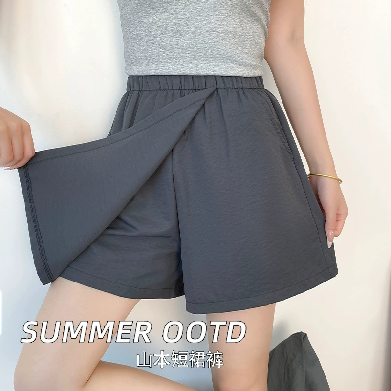 Быстросохнущая юбка-шорты (skort) шелковистая, подростковая, эластичный пояс, лёгкая
