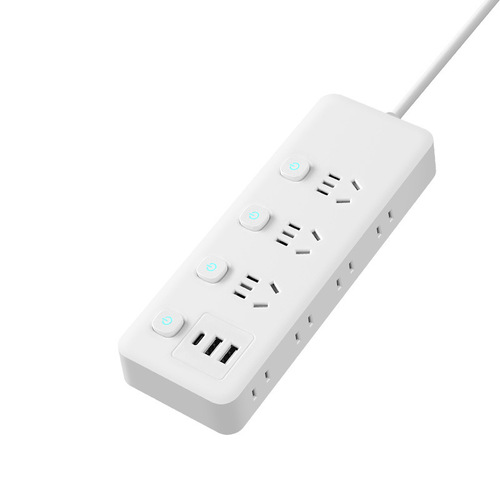 Smart plug USB multi-function extension cord with independent switches, side-mounted long cord power strip, new national standard outlet strip for wholesale