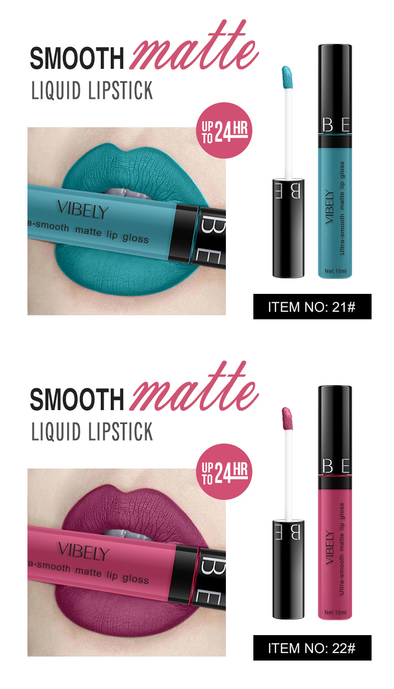 VIBELY Cross-border Makeup Amazon matte non-stick cup lip gloss Non-fading long-lasting liquid Lipstick Export version undefined