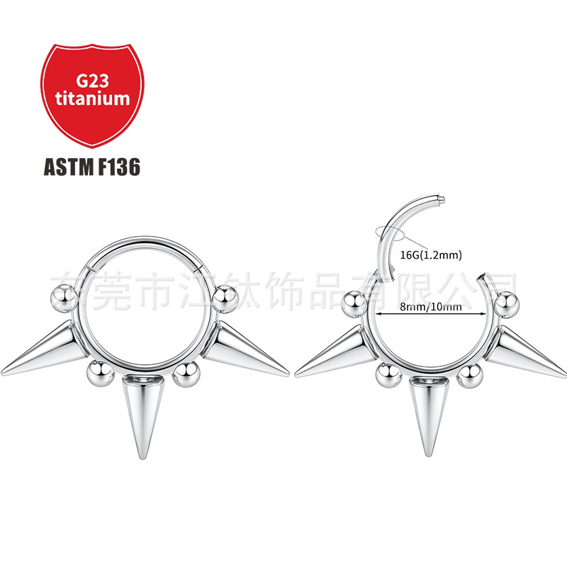 Pointed titanium steel lip stud product view