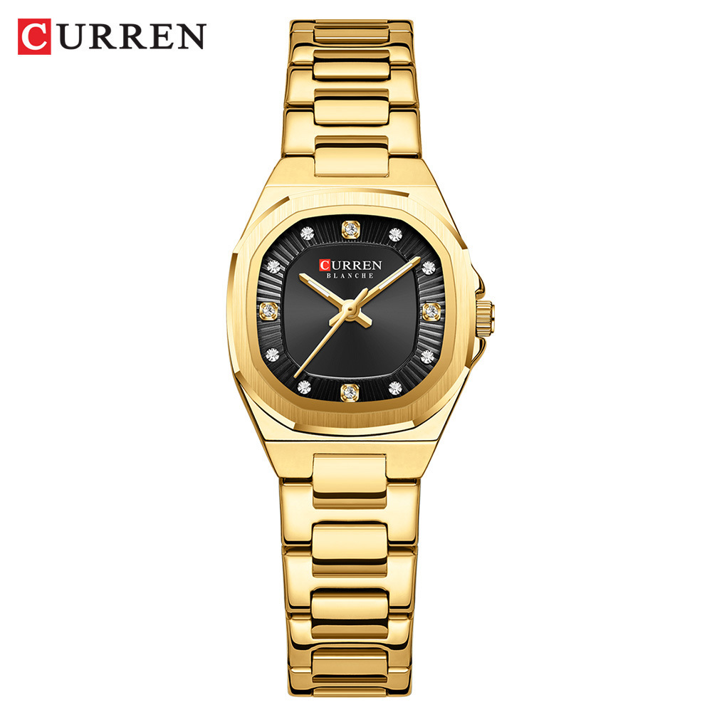 CURREN 9104 mujer cuadrado reloj de moda reloj de cuarzo impermeable reloj de acero reloj image 8