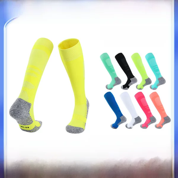 Summer Professional Football Socks for Men, Long Over-The-Knee High Socks with Towel Bottoms, Non-Slip Sweat-Absorbing Sports Socks Wholesale