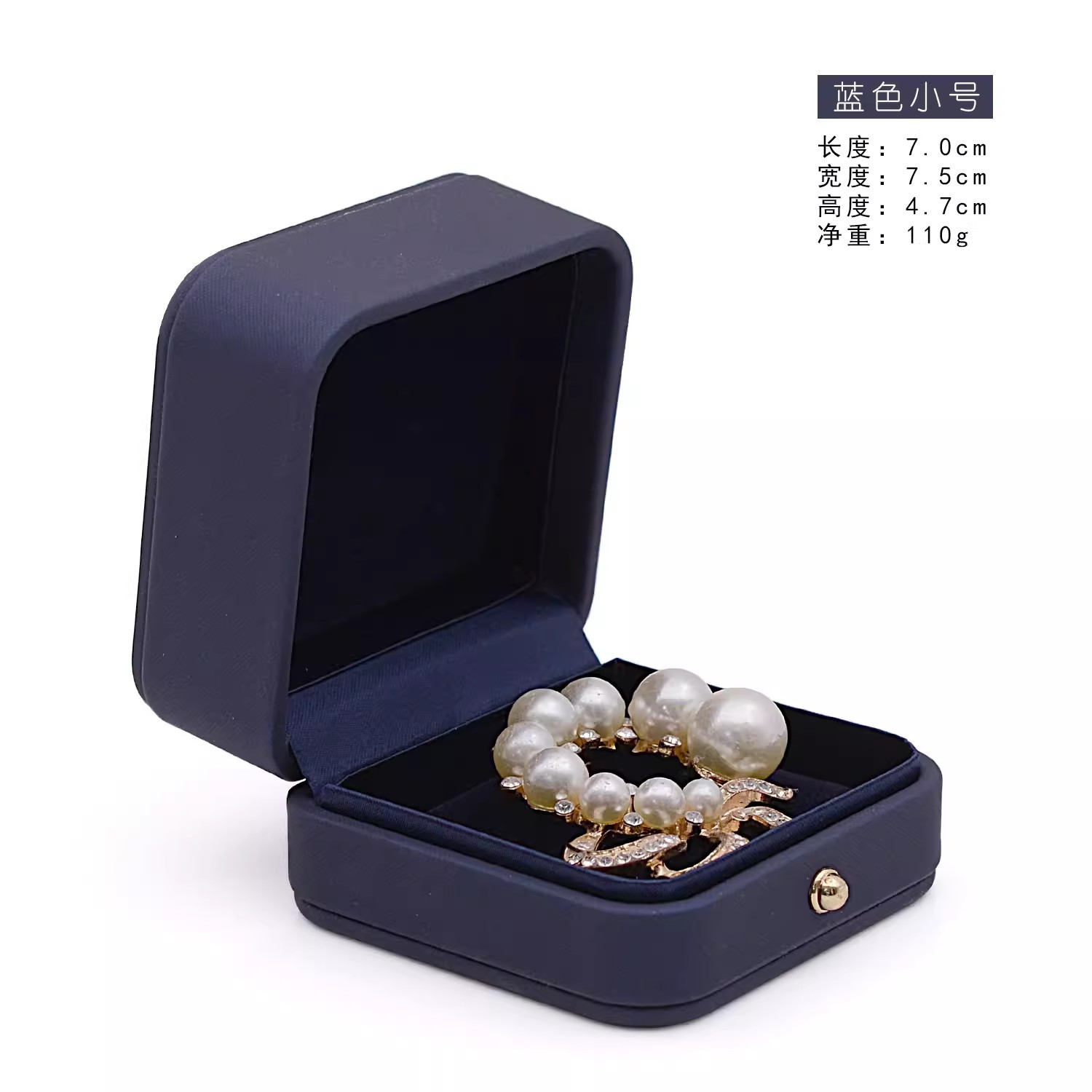 Caja de broche de botón de oro Caja de medallas Caja de embalaje de joyas Caja de anillo ancho Caja de insignia puede imprimirse en pequeñas cantidades Logo