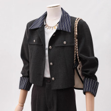 韩系蝴蝶领职业西装套装2025女春季新款流行穿搭盐系短款西服外套