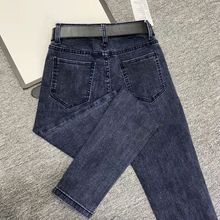 韩版高腰小脚牛仔裤女新款秋冬弹力紧身修身显瘦显高百搭铅笔裤子