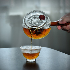 380ml錘紋側把壺 泡茶壺內膽泡茶壺 茶水分離沖茶器 花茶壺