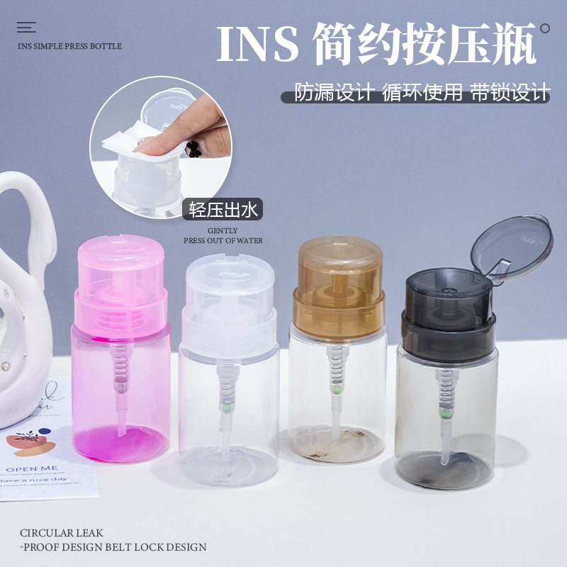 Nail Art Press Bottle 100ml Small Capacity High-Pressure Transparent Bottle for Cleaning Water and Other Liquids, Transparent Bottle for Nail Art Tools