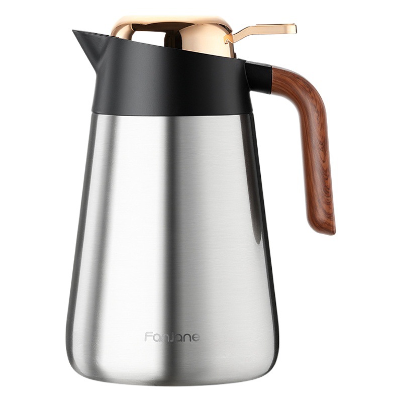 Simple large capacity braised teapot household insulated kettle stainless steel health care stuffy tea old white tea Pu'er tea thermos