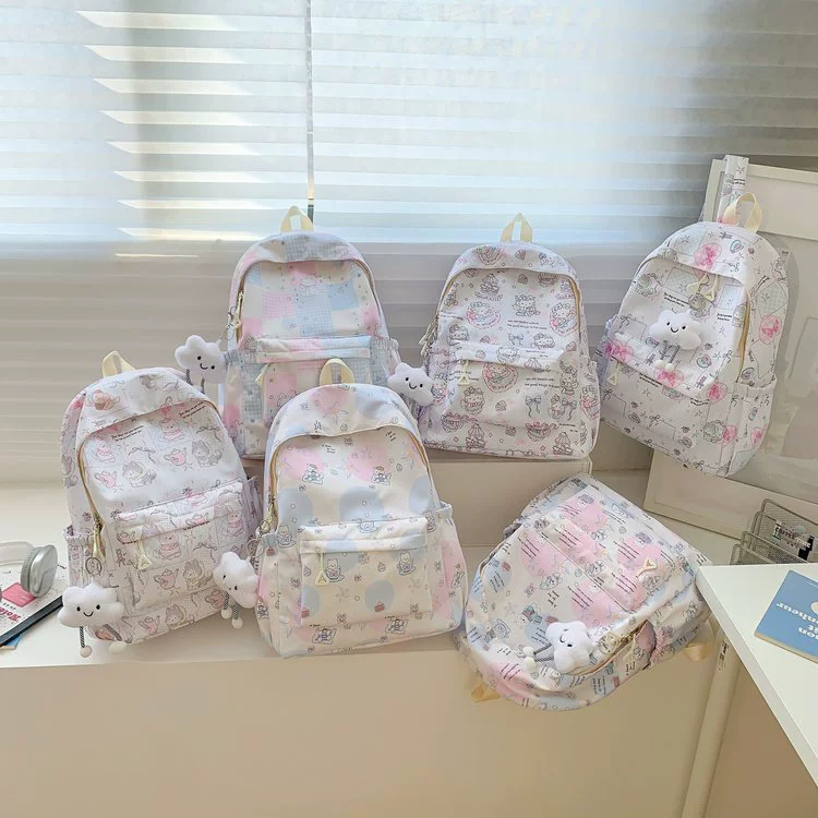 Cartoon cute backpack, school bag for elementary school students, shoulder bag, universal laptop for leisure, for students, for secondary school