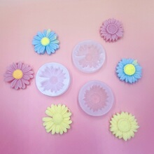 DIY小邹菊洋甘菊太阳花蛋糕装饰模具蜡烛香薰巧克力液态硅胶模具
