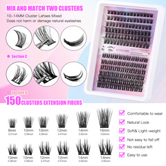 單簇DIY熱銷150簇大容量DIY嫁接假睫毛濃密仿真8-14mm眼睫毛