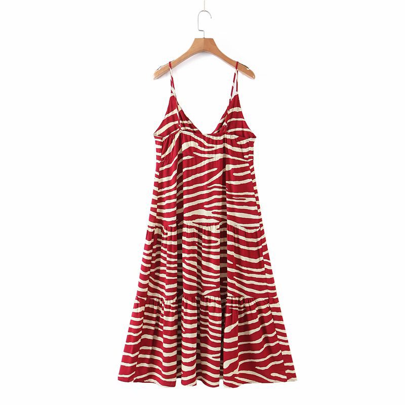 new comfortable spring multicolor zebra pattern dress NSAM56872