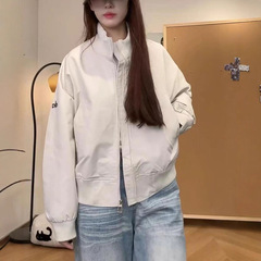2025秋季新款韩版复古立领高级感复古棒球服外套女宽松夹克上衣潮