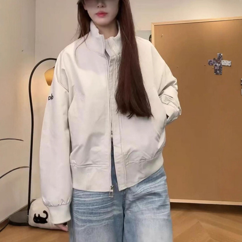 2025秋季新款韩版复古立领高级感复古棒球服外套女宽松夹克上衣潮|undefined