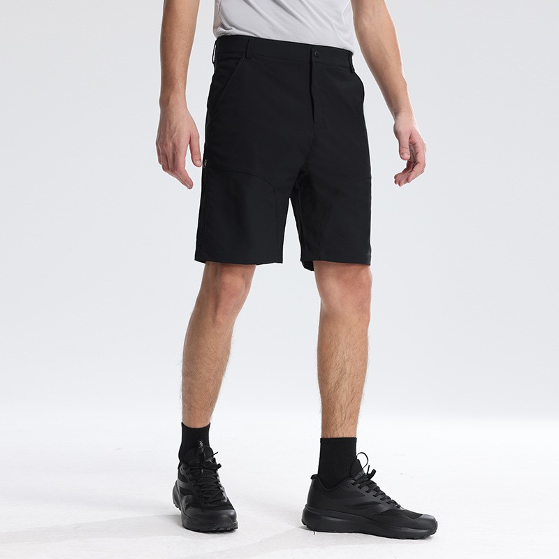 Logotipo impreso personalizado, pantalones cortos deportivos al aire libre planos de gran marca, pantalones de montañismo transpirables para hombres, pantalones cortos casuales sueltos de cinco puntos