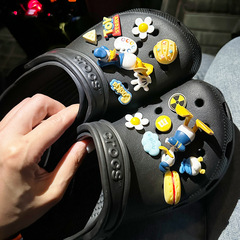 Cartoon three-dimensional duck duck hole shoe accessories shoe flower cross decorative buckle accessories shoe buckle