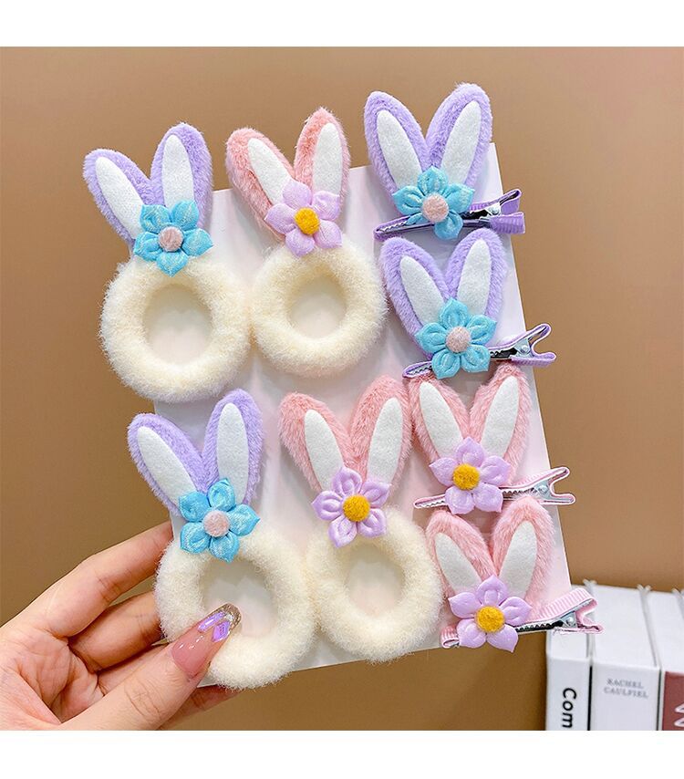 Plush star dew ear flower hair clip hair tie