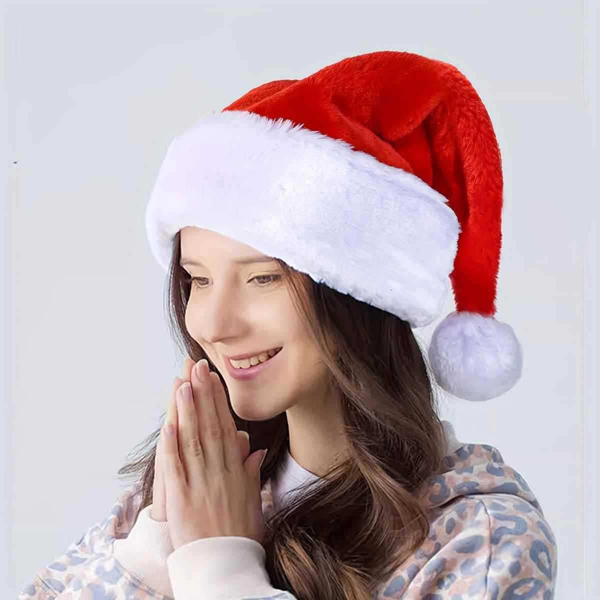 Cross-Border Amazon Foreign Trade Best-Selling Christmas Decorations Christmas Party Short Velvet Hats for Adults and Children