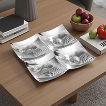 跨境北欧304不锈钢小吃干果盘客厅水果茶点果碟糖果盘果酱调味碟