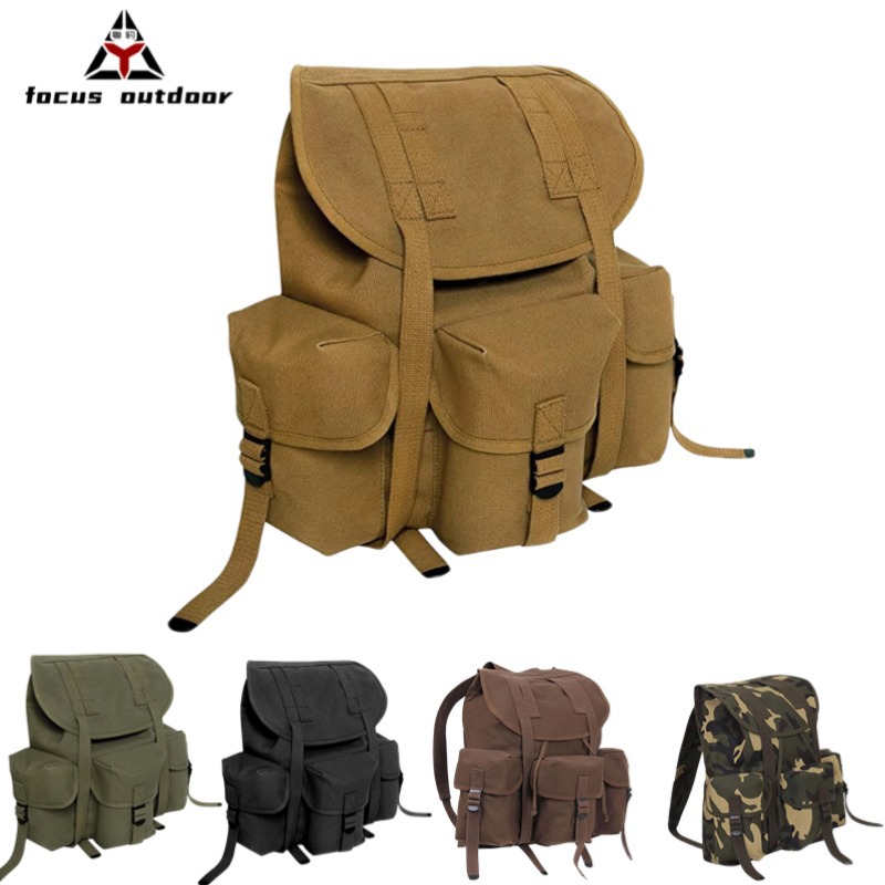 Nuevos productos Deportes personalizados Mochila de lona al aire libre Mochila táctica de camuflaje para fanáticos militares Mochila de montañismo de viaje
