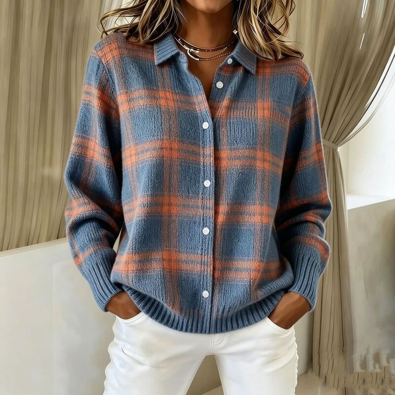 2025 New Knitted 3D Printed European and American Christmas Autumn/Winter Women's Shirt with Turn-down Collar and Four-Way Stretch 2025 New Knitted 3D Printed European and American Christmas Autumn/Winter Women's Shirt with Turn-down Collar and Four-Way Stretch