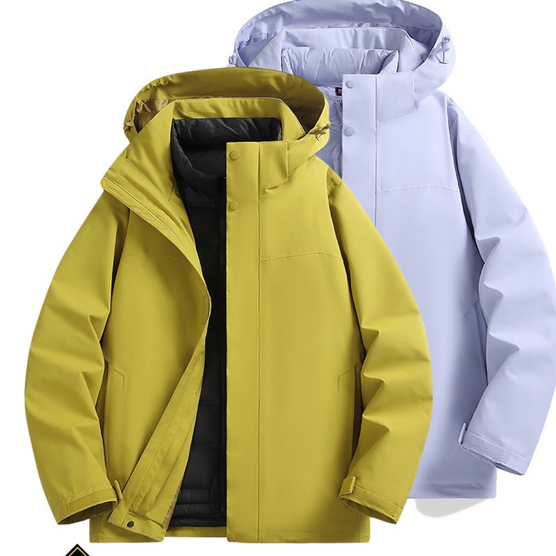 Outdoor Jacket Detachable Three-In-One Waterproof and Windproof Storm-Proof Heat-Sealed Men's and Women's down Mountaineering Jacket
