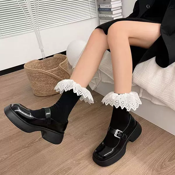 Black colored knee socks