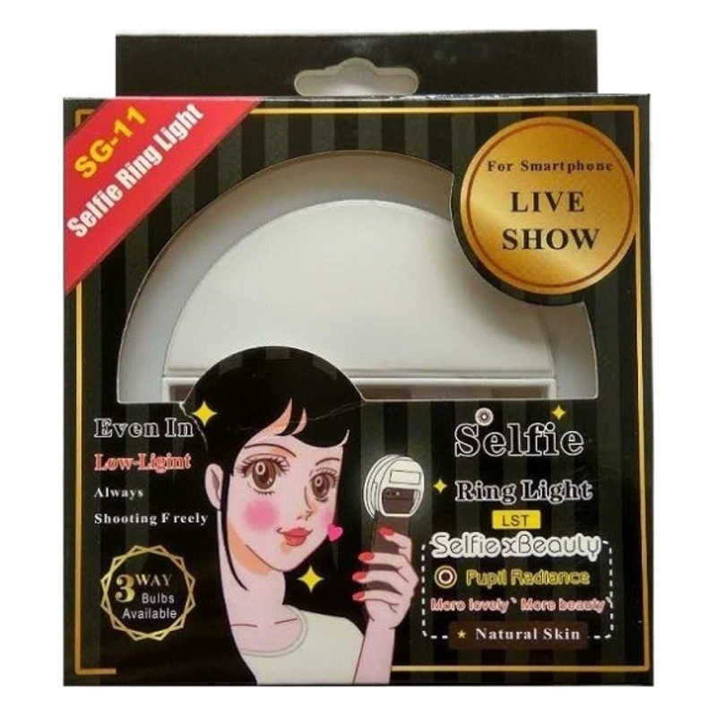 Мобильный светодиодный круговой светильник RK12 для селфи и фотосъемки, с возможностью нанесения логотипа, портативный, для прямых трансляций.