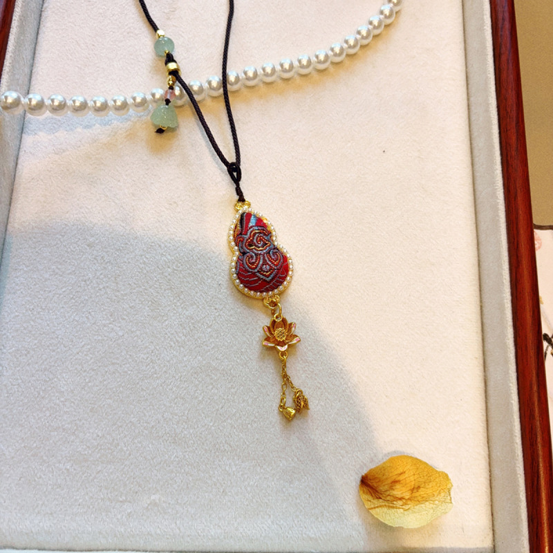 【成品】纯手工宋锦葫芦吊坠挂件古风挂坠项链女国风新中式配饰|undefined