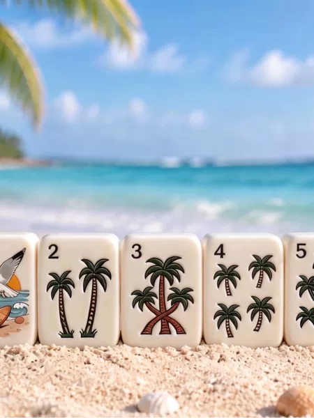 (Copyrighted, Shipped) Blue Ocean-Themed Acrylic American-Style Mahjong, Handcrafted in the Usa