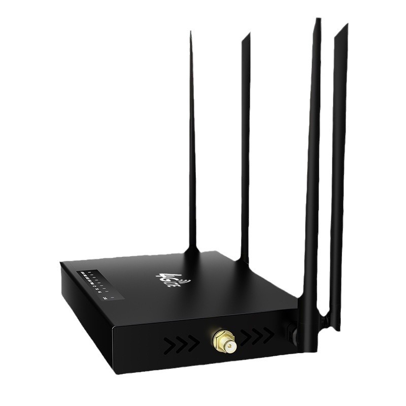 Bộ định tuyến 4g hộp sắt cấp công nghiệp Thẻ sáu ăng-ten có thể tháo rời 5 cổng mạng Bộ định tuyến Internet tốc độ cao 300Mbp