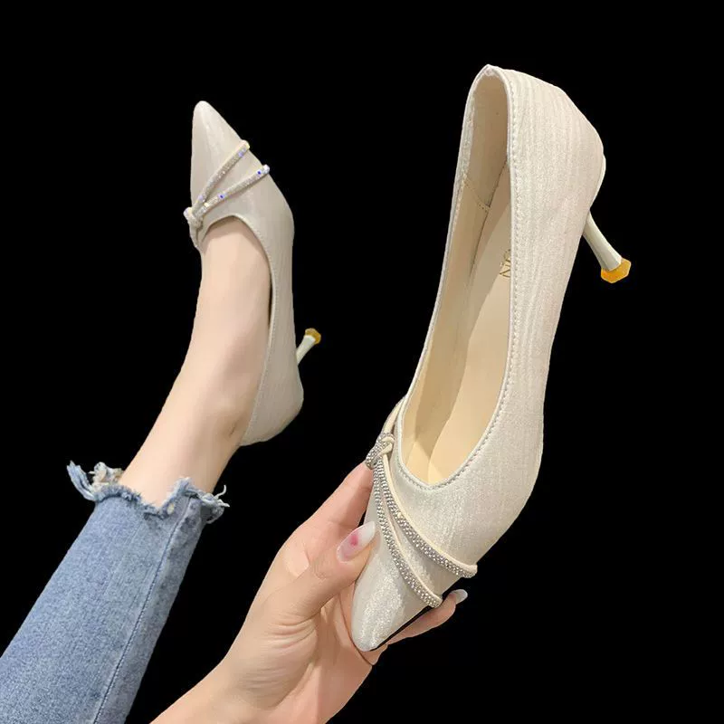 Костюмы на каблуках, туфли, нишевые дизайнерские туфли, туфли, туфли, туфли, туфли, новые французские стразы, весна и осень 2025 года