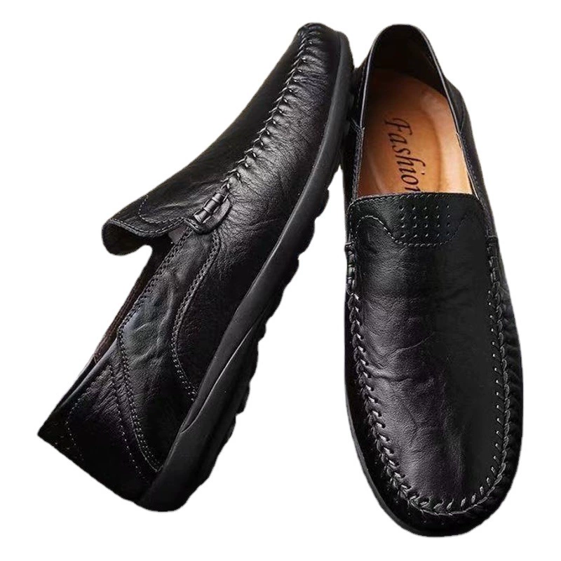 Мужские кожаные туфли, низкие, дышащие, лоферы для вождения, повседневные слипоны из мягкой кожи на мягкой подошве для бизнеса