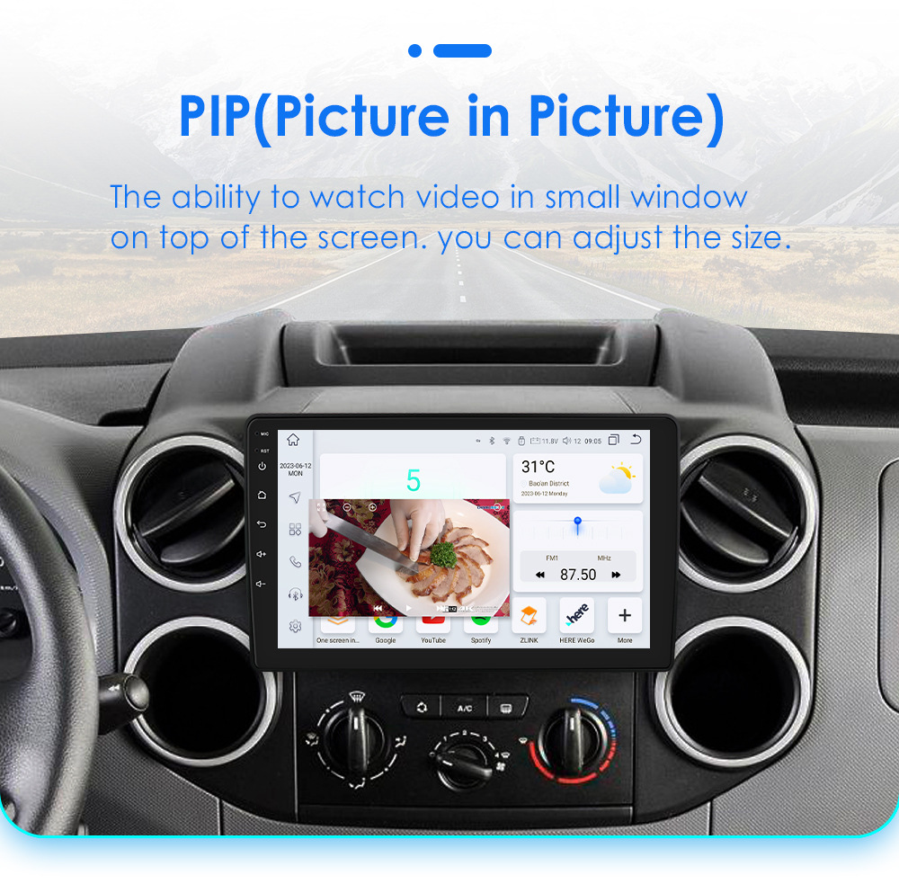 Applicable to 08-19 Citroen B9 Peugeot Partner Android smart large screen car central control Navigator