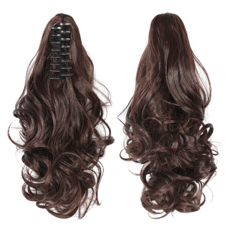 Transfronterizos Europeos y estadounidenses pelucas mujeres agarrar pinzas de caballo de ocho dientes grandes ondas pelucas de caballo de caballo de caballo de cabello corto pelucas esponjosas de caballo de caballo