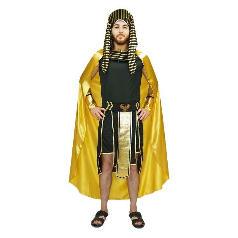 Adulto hombres egipcio traje de la etapa Faraón mascarada ropa de fiesta Cosplay traje de Halloween