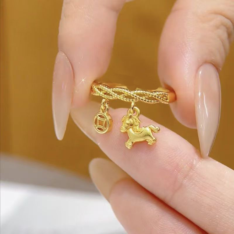Get Rich Soon Ring for Women, Ins Niche Design, 2026 New Fashion Versatile Gold Open Ring Gift Get Rich Soon Ring for Women, Ins Niche Design, 2026 New Fashion Versatile Gold Open Ring Gift