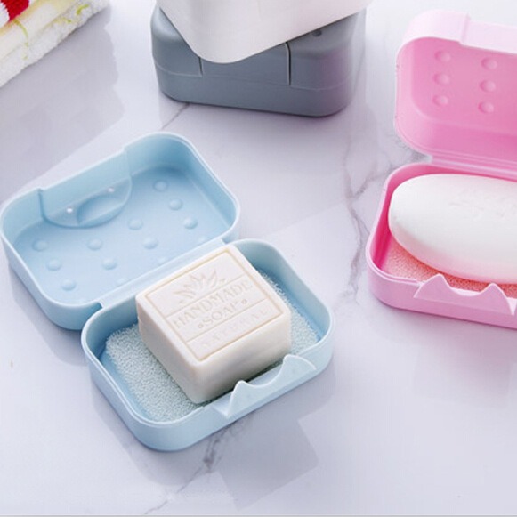 A2007 caja de jabón de viaje caja de jabón sellada cinta de sellado a prueba de agua caja de jabón portátil con caja de jabón de esponja