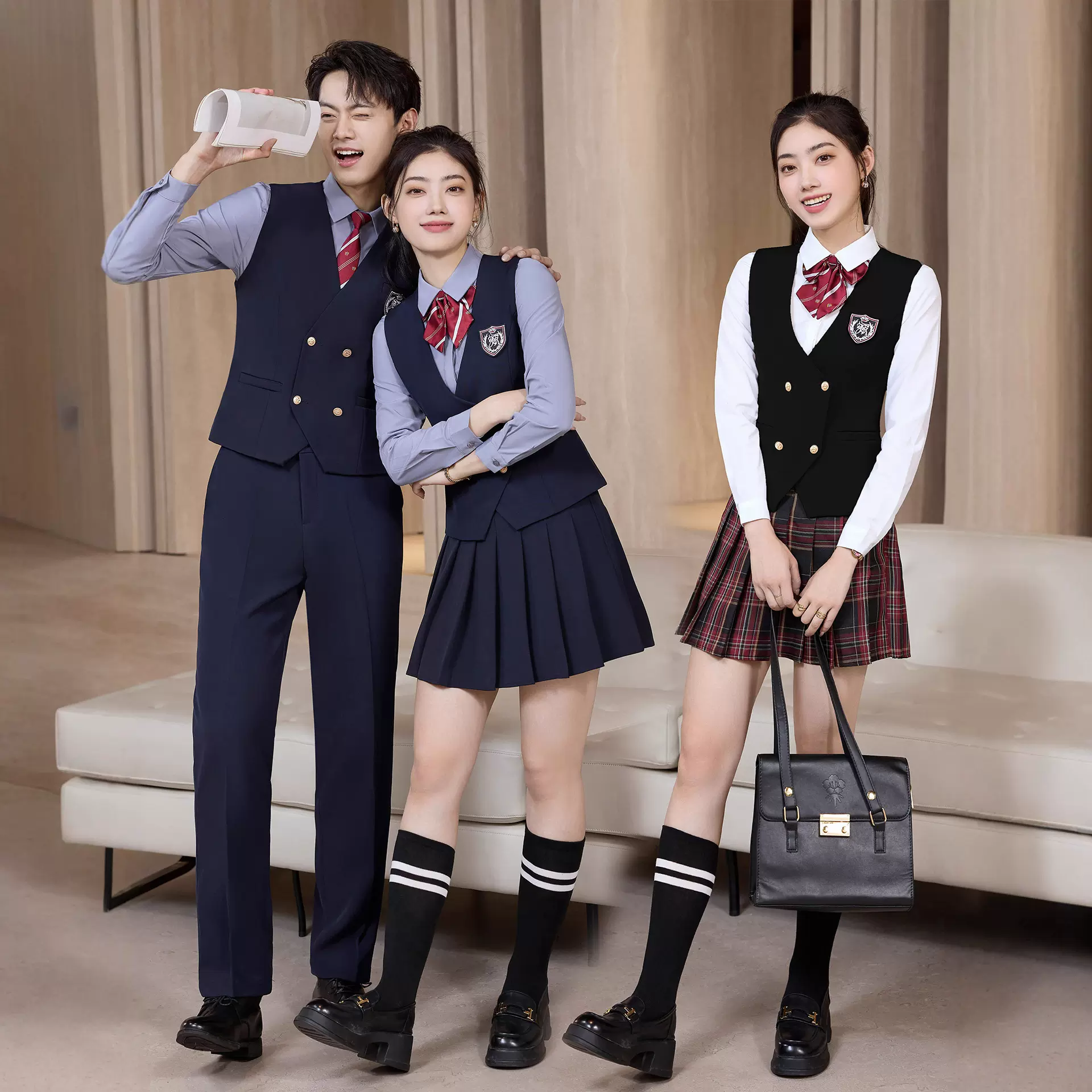 男女职业马甲套装台球厅电竞棋牌网咖俱乐部前台工作服学生JK制服