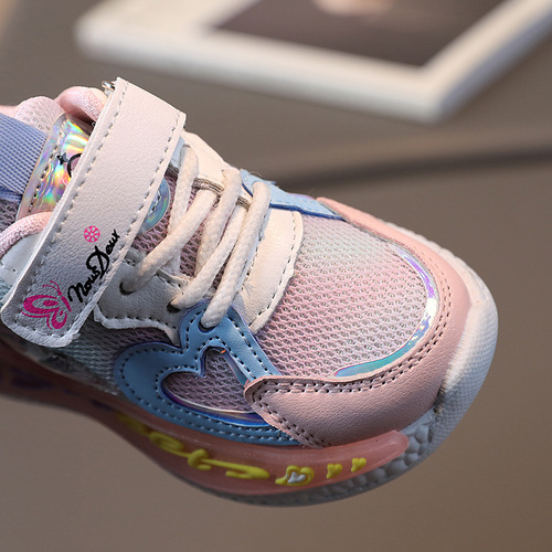 Children's Mesh Breathable Luminous Sports Shoes  Spring and Autumn New Baby Lighting Casual Shoes Fashion Single Shoes
