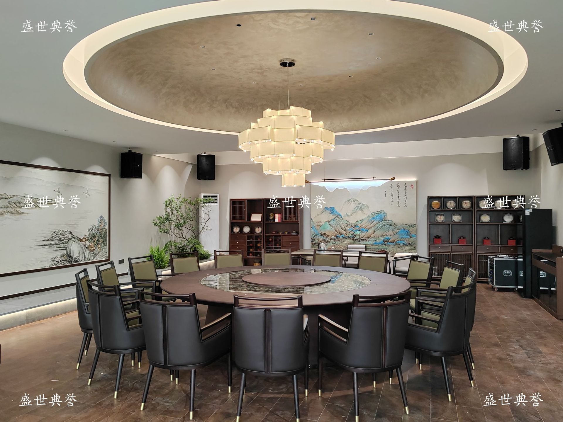 Zhenjiang international hotel mesa de comedor eléctrica de madera sólida y silla recepción interna de la empresa silla de comedor de madera sólida restaurante nueva silla China pic 14