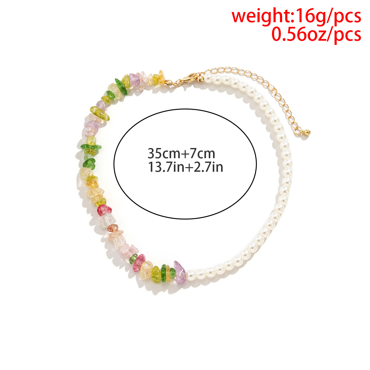 Ethnic Style Stitching Beaded chain Color Short Woven Pearl Necklace bracelet