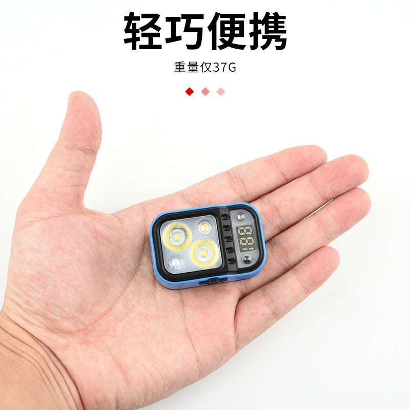 Transfronterizo nuevo LED de inducción faro digital eléctrico pantalla montado en la cabeza Faro de pesca Lámpara de trabajo al aire libre luz fuerte faro