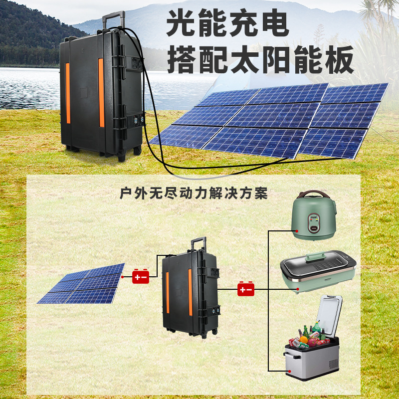 220V 3000W户外野营房车多功能磷酸铁锂移动便携太阳能储能电源