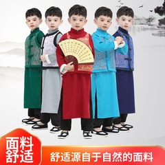Children's Hanfu Chinese-style New Year attire, ancient costume children's Tang suit, young master and lord dress, traditional Chinese culture performance clothing, Republican era long gown