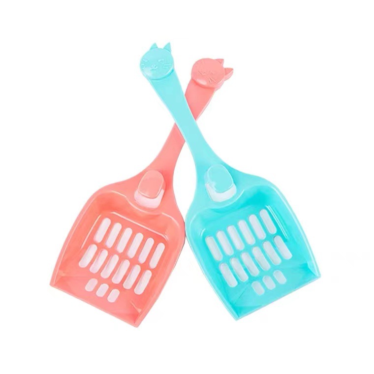 Suministros de limpieza para mascotas pala de arena para gatos artefacto cuenca de arena para gatos pala mango largo agujero grande tofu gato mierda pala