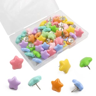 30 creative color candy color five-pointed star pushpin cute resin photo wall decorative pushpin tack