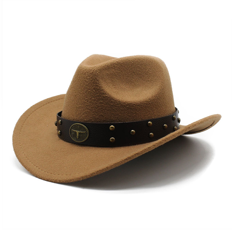 Western cowboyhatt i ullfilt för män och kvinnor för utomhus_voghion.com