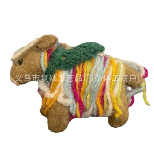 Handmade felt highland Cow Christmas decoration