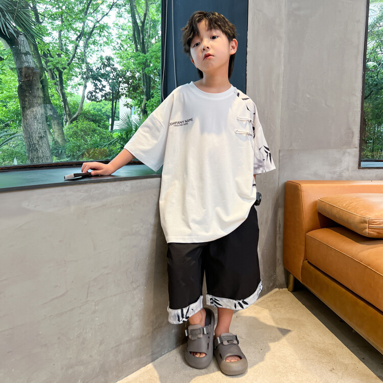 Set di magliette estive a maniche corte per ragazzi 2024 Nuovo stile cinese, comode, delicate sulla pelle, in morbido cotone puro_voghion.com